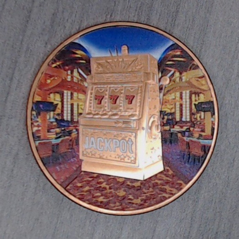1oz .999 Copper Round ~ Las Vegas Lucky Token ~ Poker Chip ~ Tube of 20