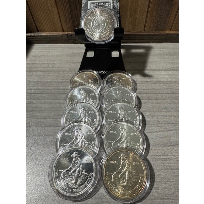 Qty 11 ~ 1oz .999 Silver American Prospector Engelhard's ~ 4/82's, 4/84', 3/85's