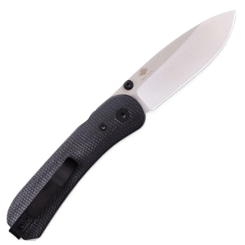 Knafs ~ Lander 1 - Contoured Black Micarta - 14C28N ~ EXTRA Blue Scales