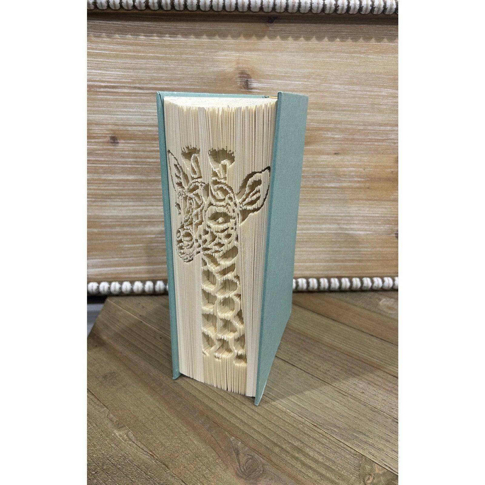 Handcrafted Upcycled ~ Folded Book Art ~ Giraffe