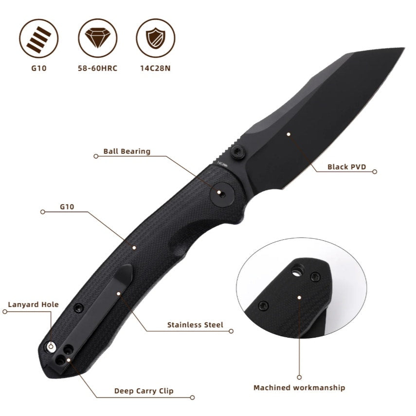 WIXCO ~ Axor ~ Black G10Black 14c28n ~ WX15A