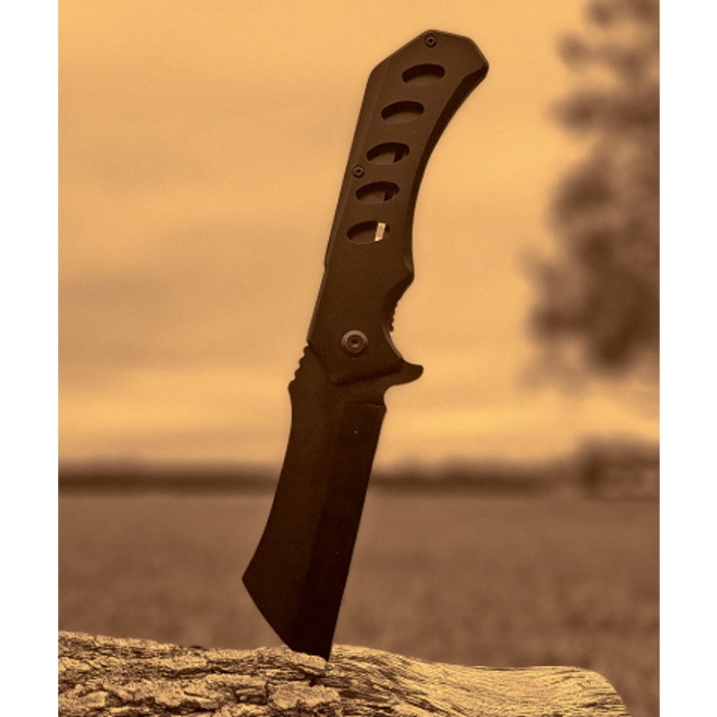 6.75" Over-Sized Stainless Steel Folding Pocket Knife - Black