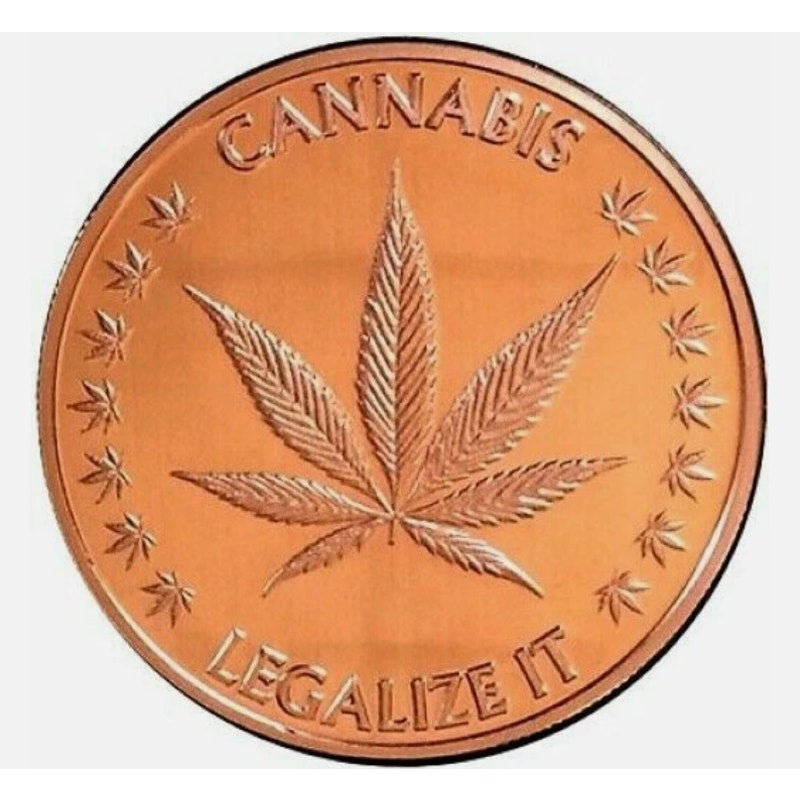 1oz .999 Copper "Cannabis ~ Legalize It!" Round
