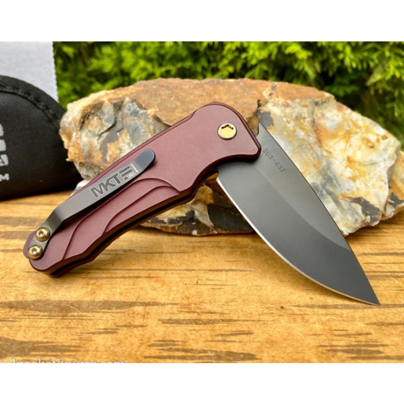 Medford ~ Smooth Criminal ~ Plunge Lock Flipper Knife ~ Red ~ (3" Black PVD)