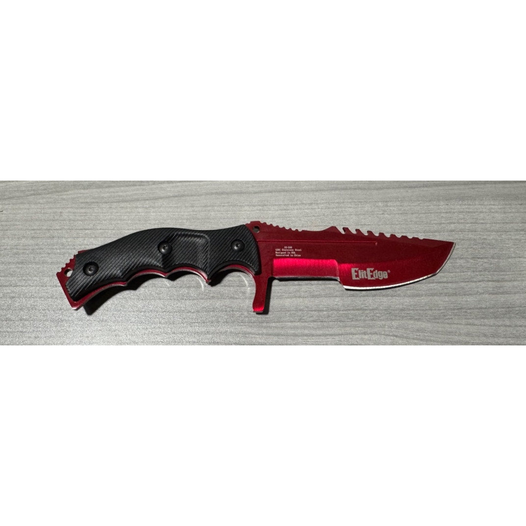 ElitEdge Huntsman Tracker Full Tang Fixed Blade Knife - RED