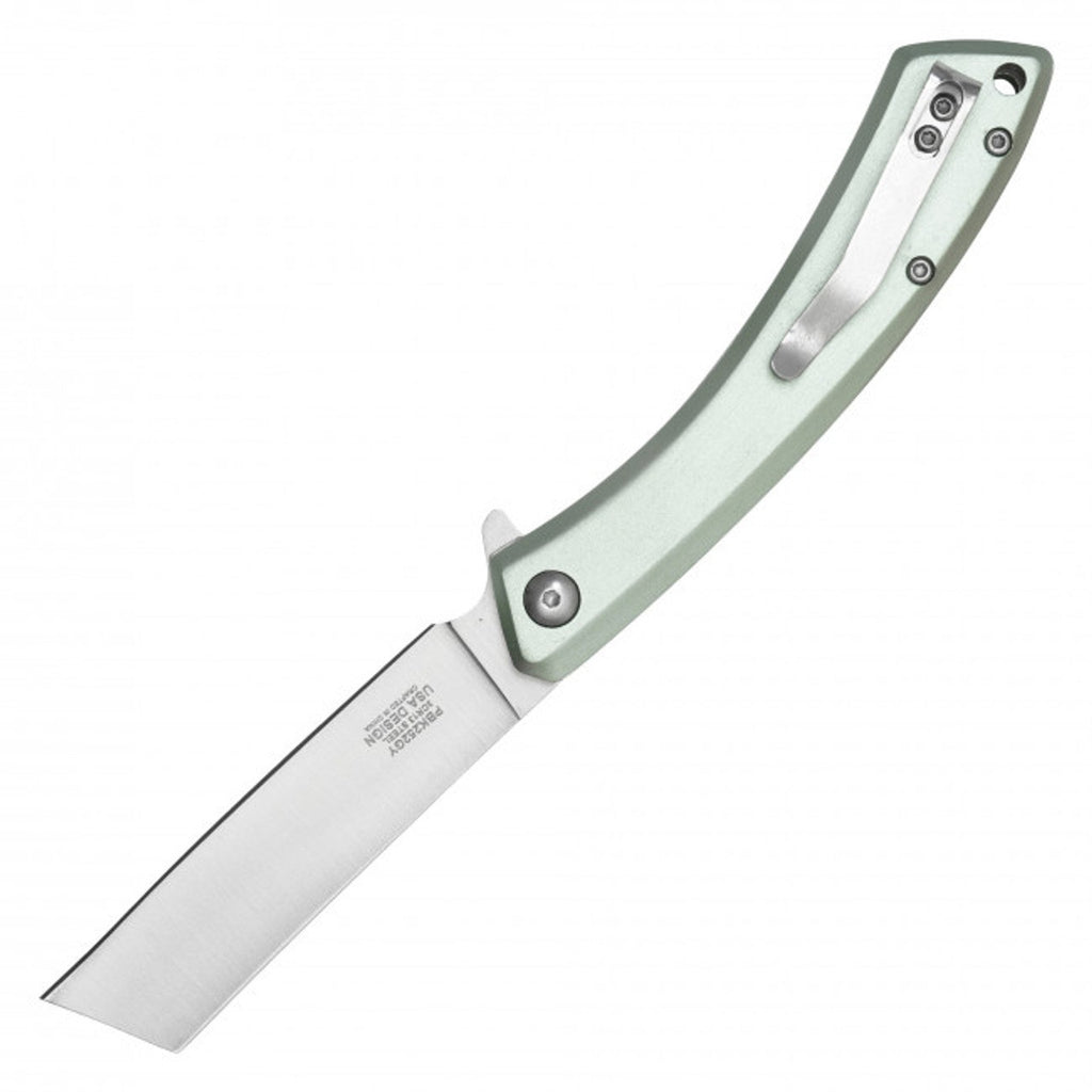 Buckshot ~ 7.75" Gray/Green Cleaver Pocket Knife~ PBK252CH