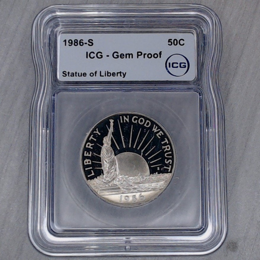 1986-S ~ 50c ~ Statue of Liberty Half ~ ICG GEM PROOF