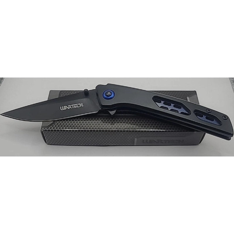 Wartech ~ Black & Blue Pocket Knife ~ PWT420BK