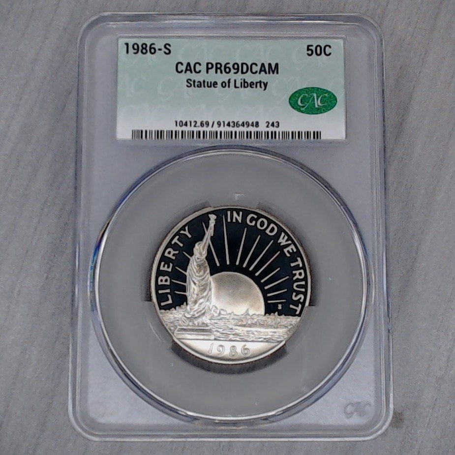 1986-S ~ 50c ~ Statue of Liberty Half ~ CAC PR69DCAM