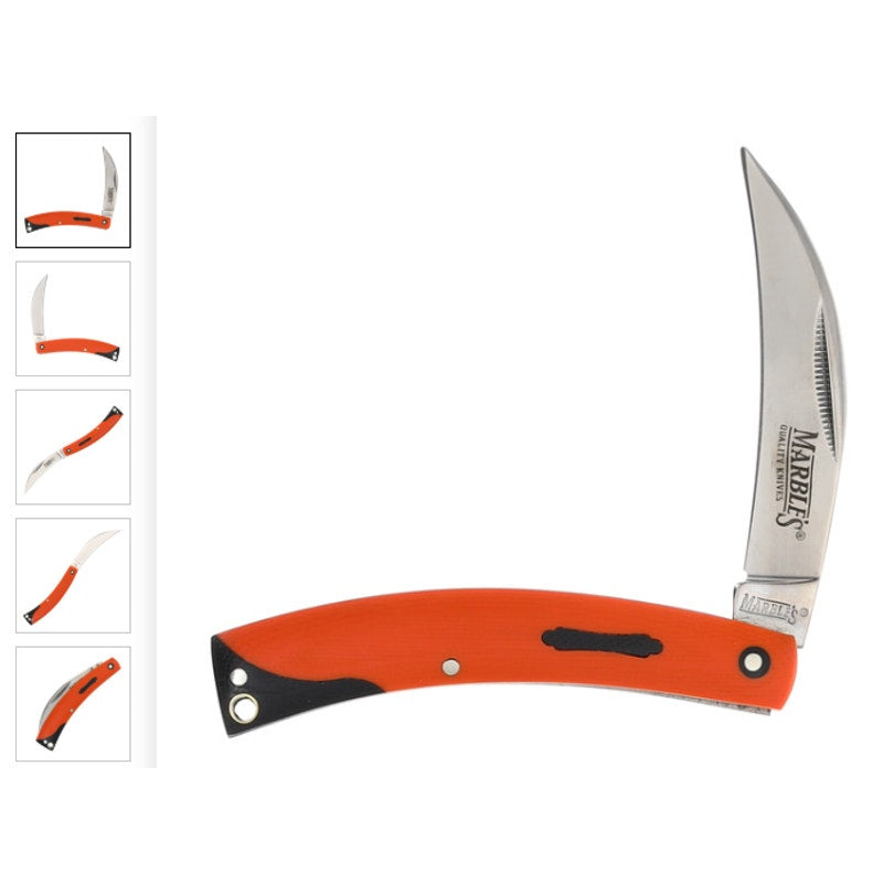 Marbles Orange G-10 Reaper Folding Knife