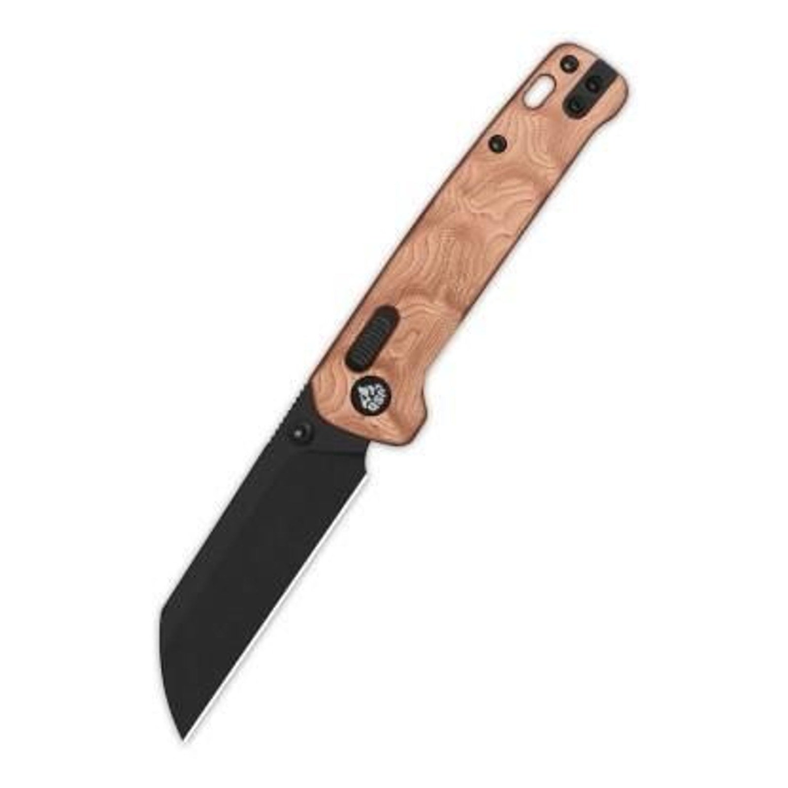 QSP Knife QSP Penguin Glyde Black Stonewash G10 with Copper Foil Stainless Steel
