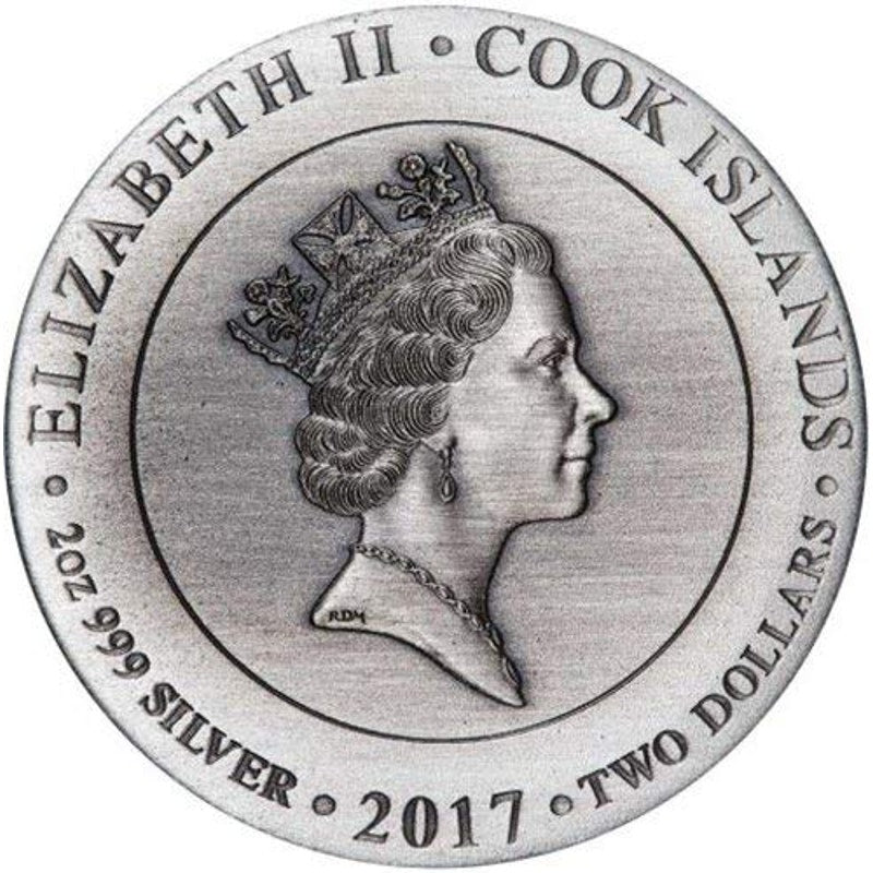 2017 $2 Hestia Antique Finish High Relief (Regular Strike)