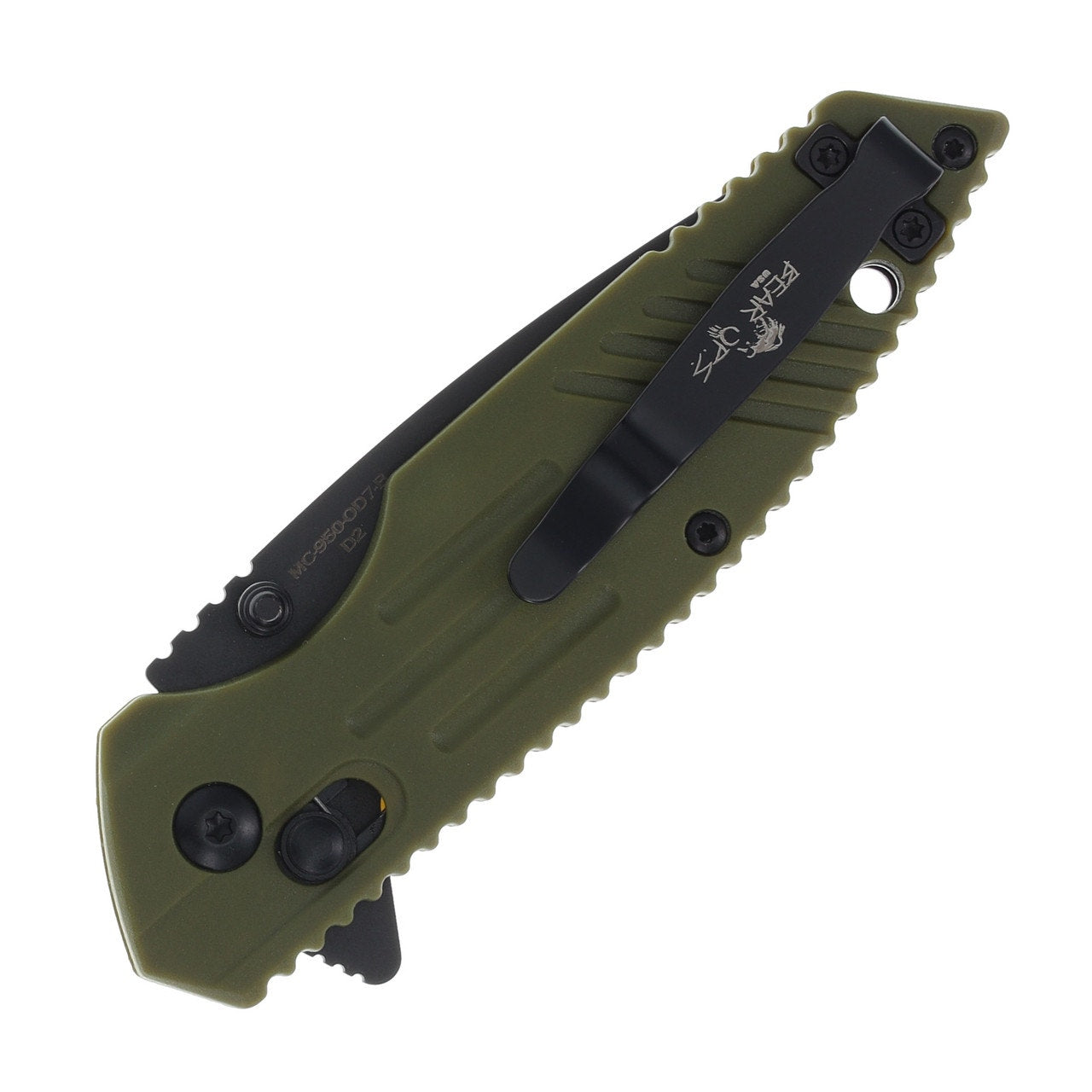 Bear & Son Bear Ops Rancor IX OD Green 2.75in Black Drop Point MC-950-OD7-B