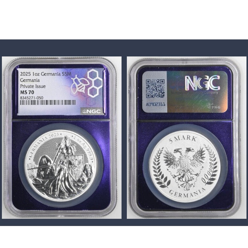 2025 1oz S5M Germania ~ Germania ~ Private Issue ~ NGC MS 70