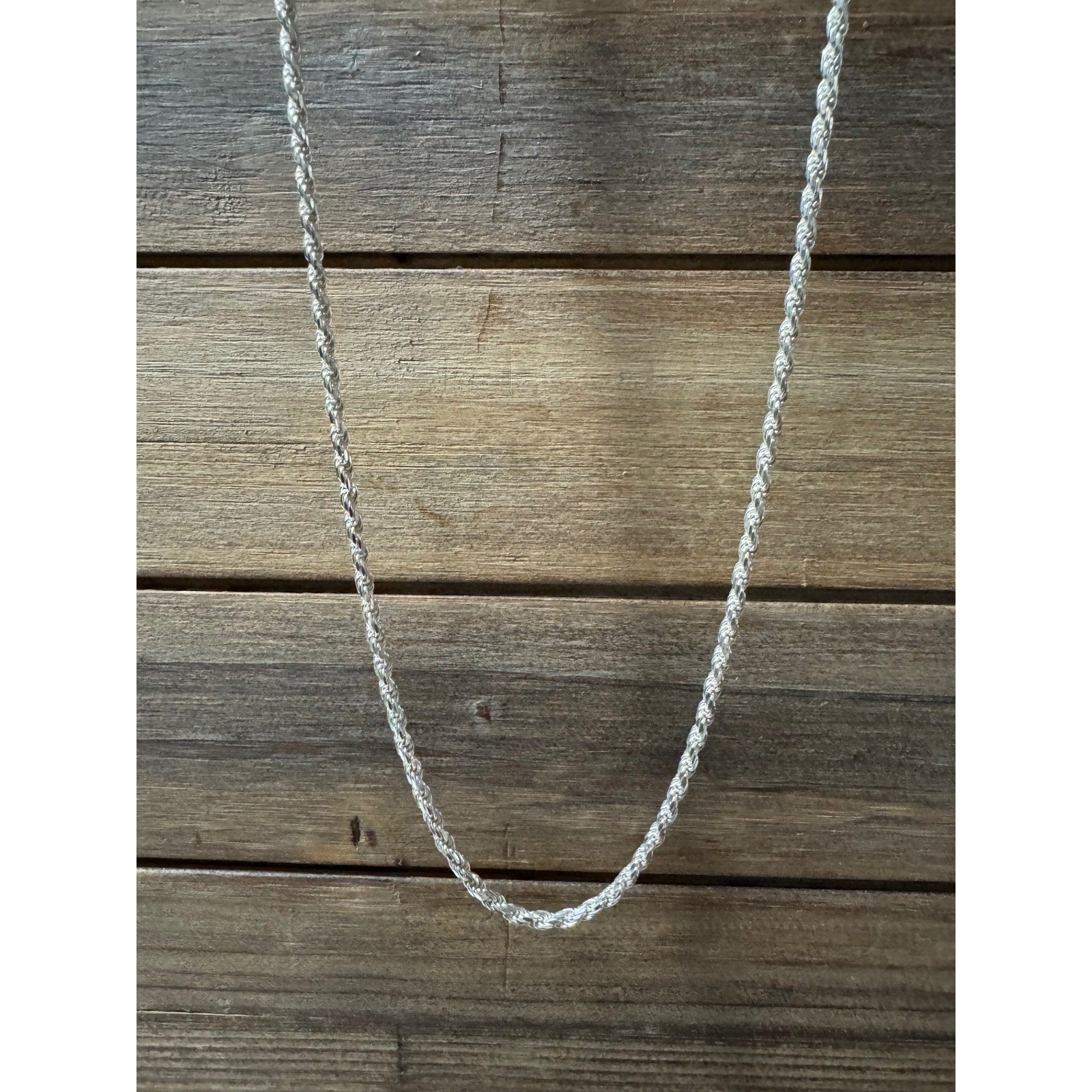 22" ~ 925 Sterling Silver Solid Rope Chain - 3mm