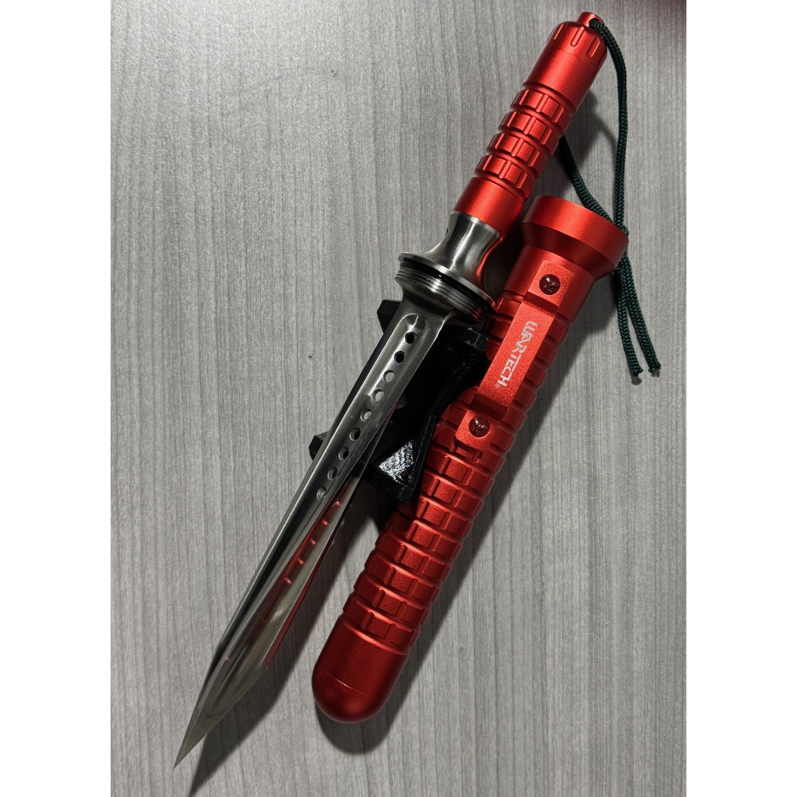 Wartech ~ 14 in. Milled Aluminum ~ Red Cyclone Dagger ~ HWT24RD