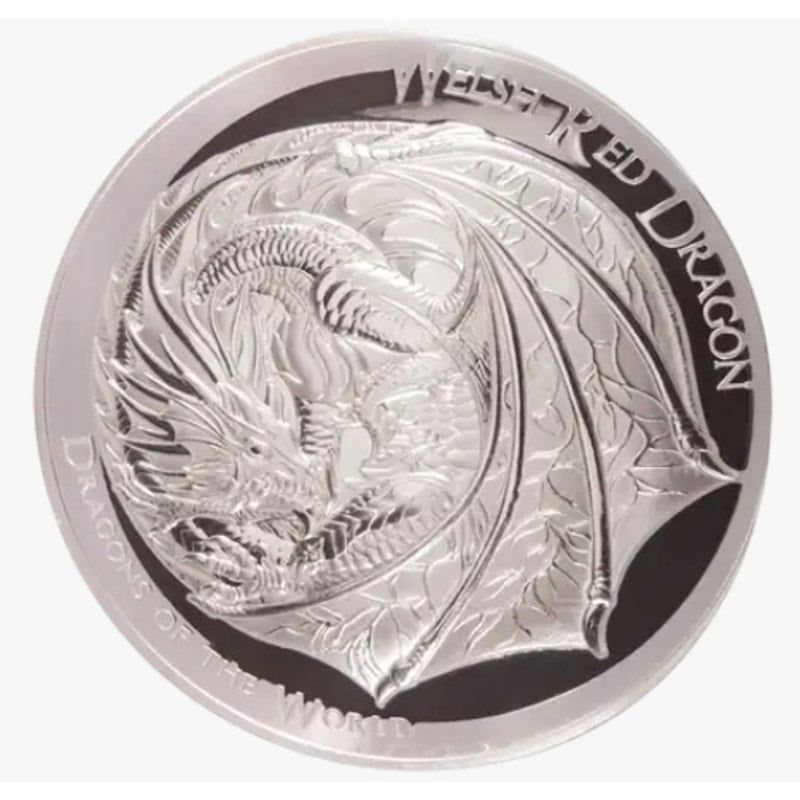 2022 ~ 5oz Silver ~ Convex $5 Welsh Red Dragon