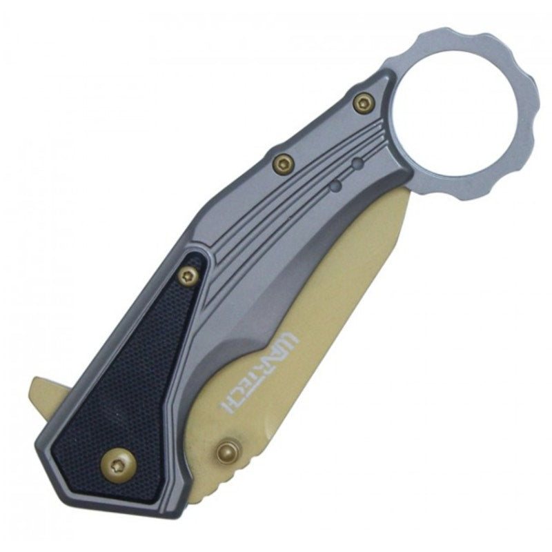 7.25" Flip Open Karambit Stainless Steel Finger Hole Handle Pocket Knife