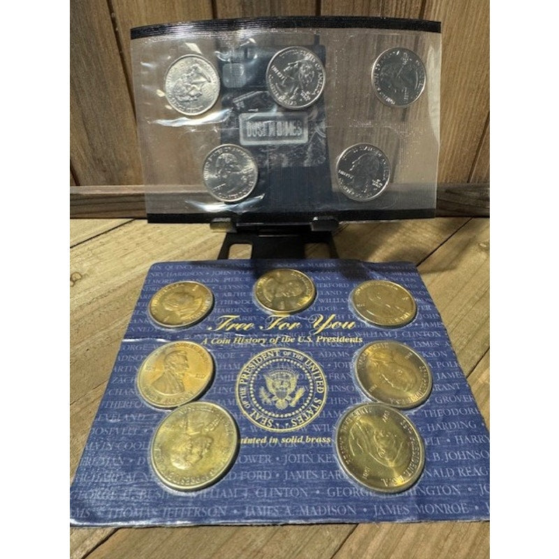 2002 U.S. 50 State Quarter Edition Proof Set PLUS Brass Pres. Commemorative Set