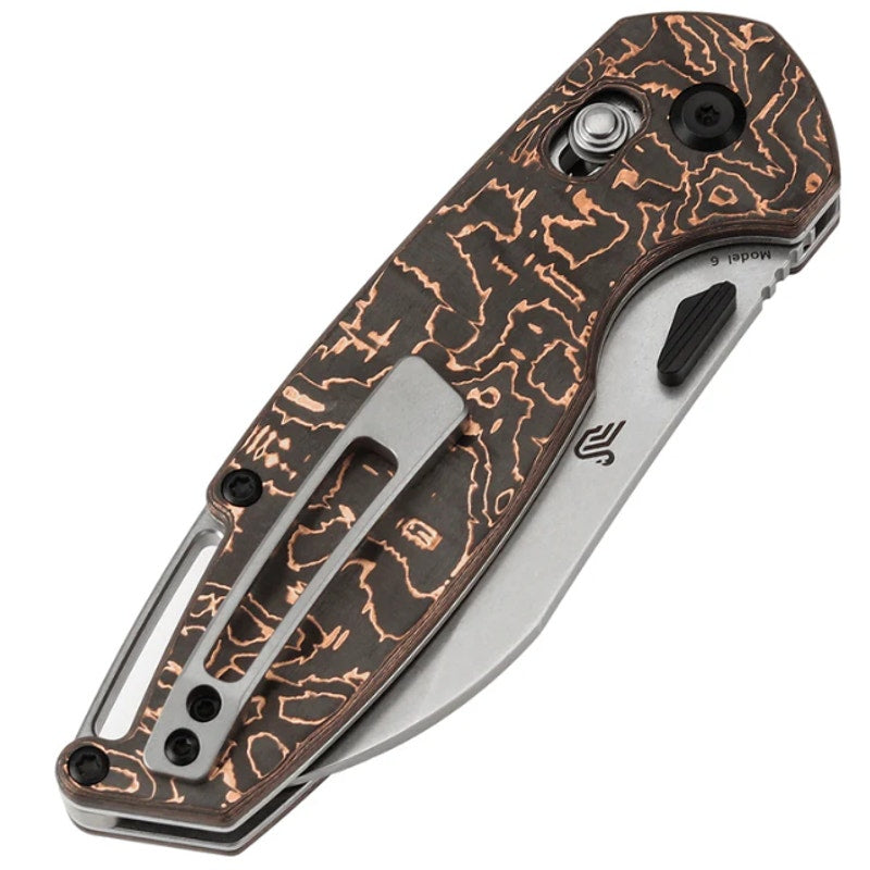 Kansept ~ Model 6 Crossbar Lock Knife ~ Copper Carbon Fiber Handle ~ K1022V2