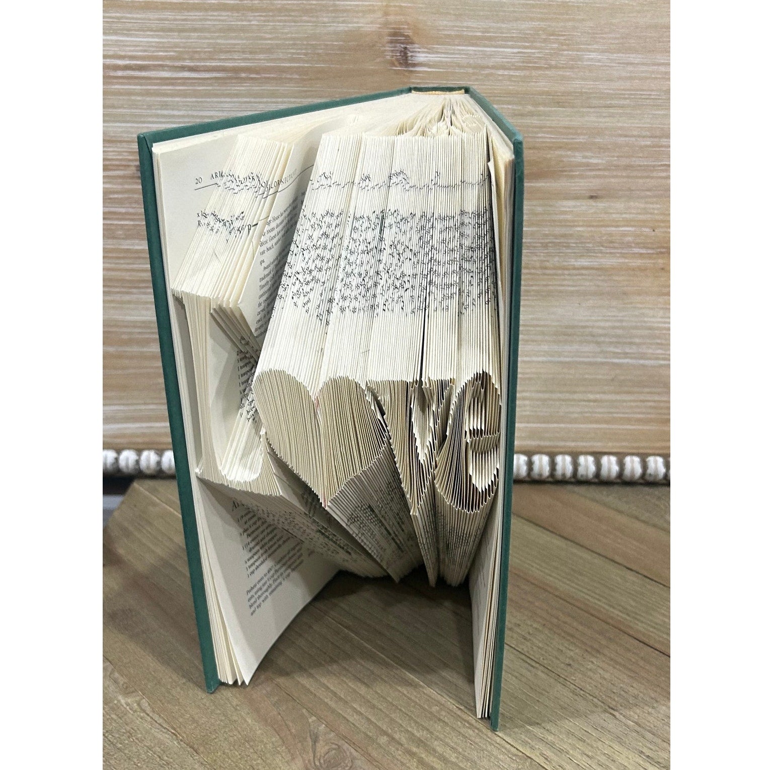 Handcrafted Upcycled ~ Folded Book Art ~ Love
