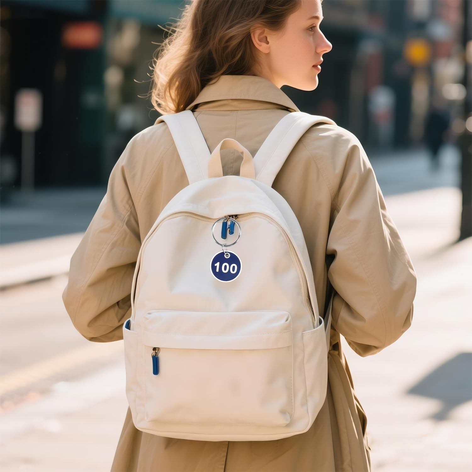 1-100 Round Aluminum Numbered Key Tags, Blue Engraved Metal ID Tags with Rings