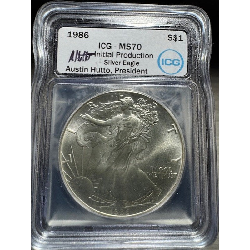 1986 Eagle S$1 ICG ~ MS-70 ~ Initial Production From US Mint Sealed Box