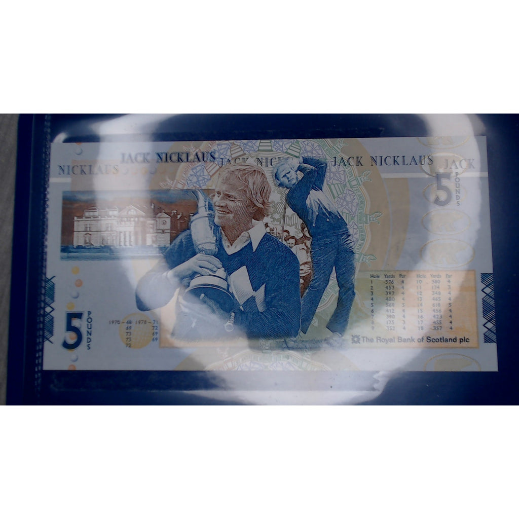 Jack Nicklaus ~ Royal Bank of Scotland ~ 5 Pound Note ~GEM-UNC