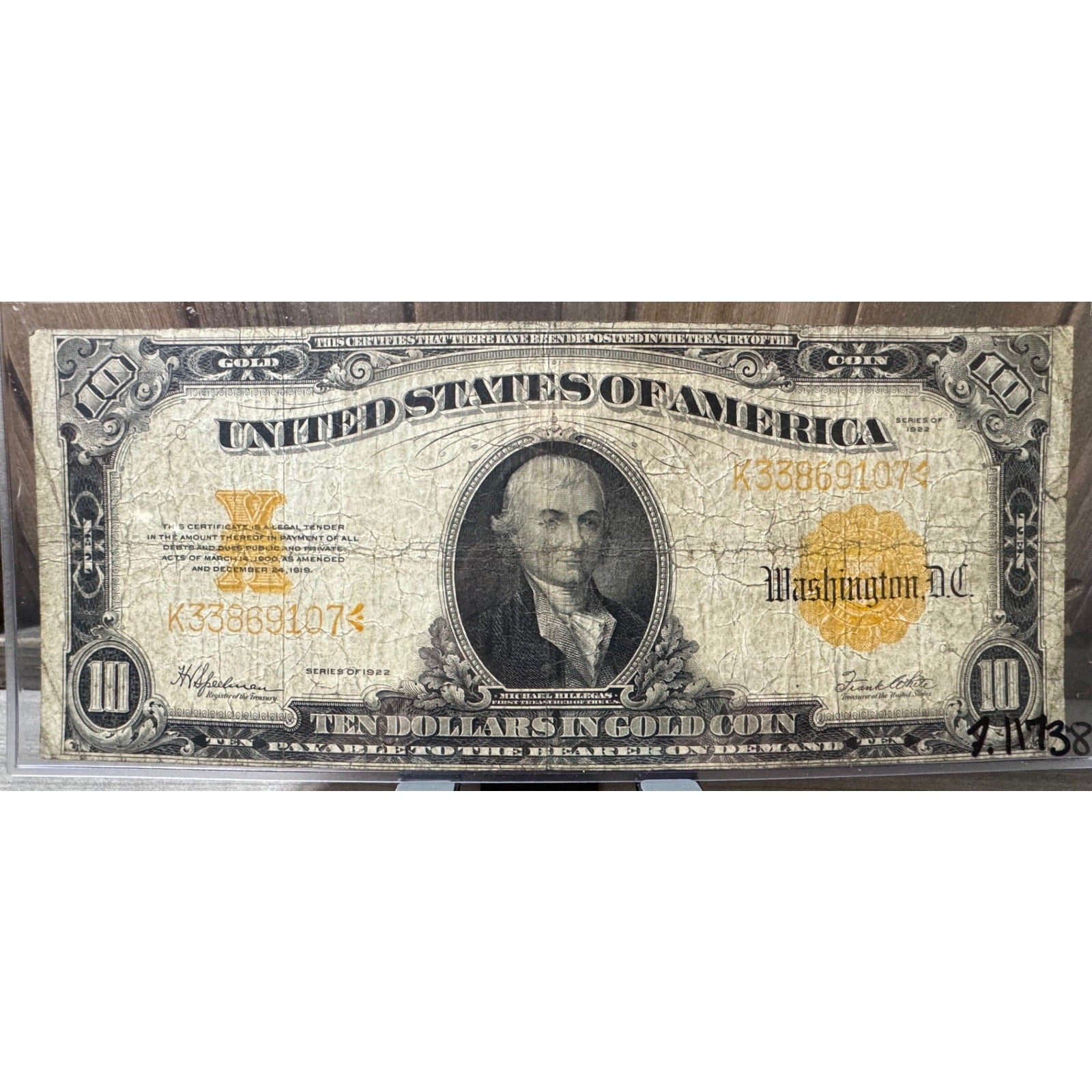 1922 Series $10 Gold Certificate