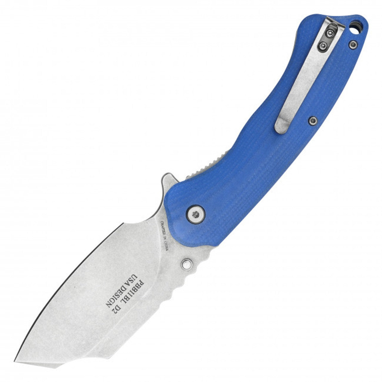 Buckshot Knives ~ 8" Blue D2 Cleaver Pocket Knife ~ PBB11BL