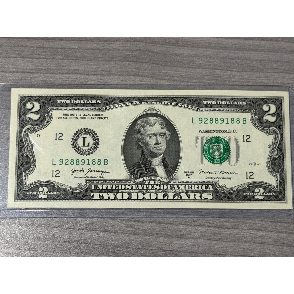 Sequential Uncirculated 2017 $2 Bills - 2017 series A - Qty 20