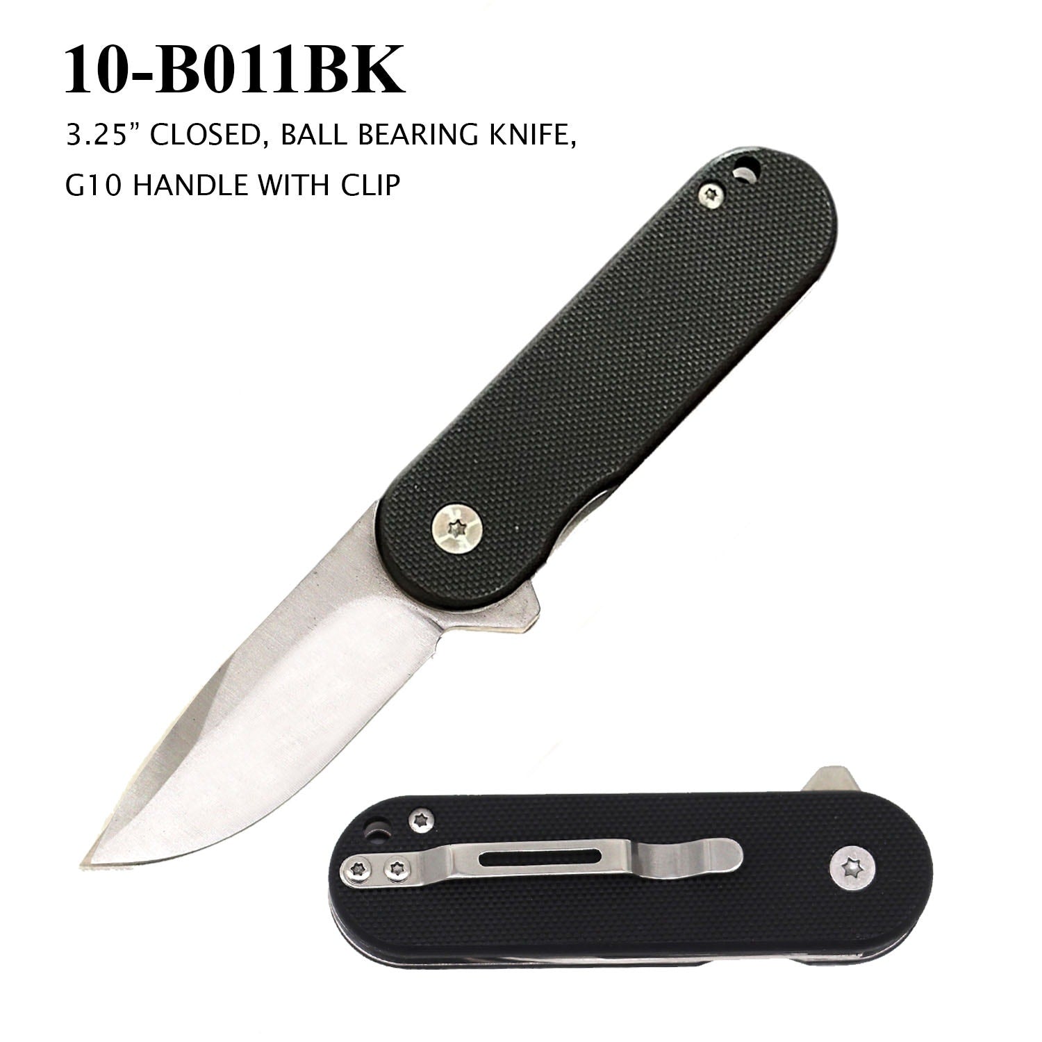 ElitEdge Premium ~ Mini EDC ~ Ball Bearing Flipper | 8CR13 | Black G10