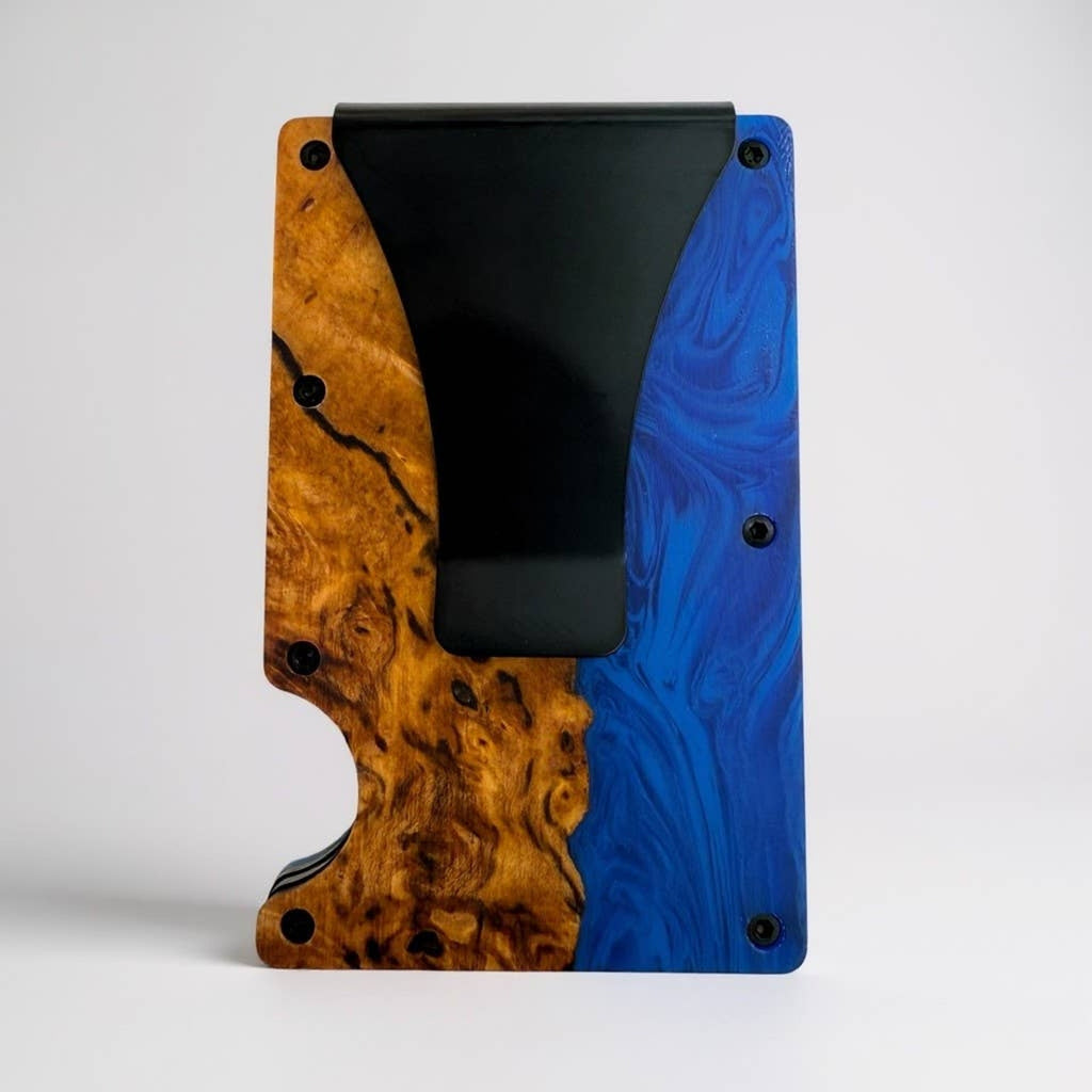 Slim Card Holder: Resin Blue