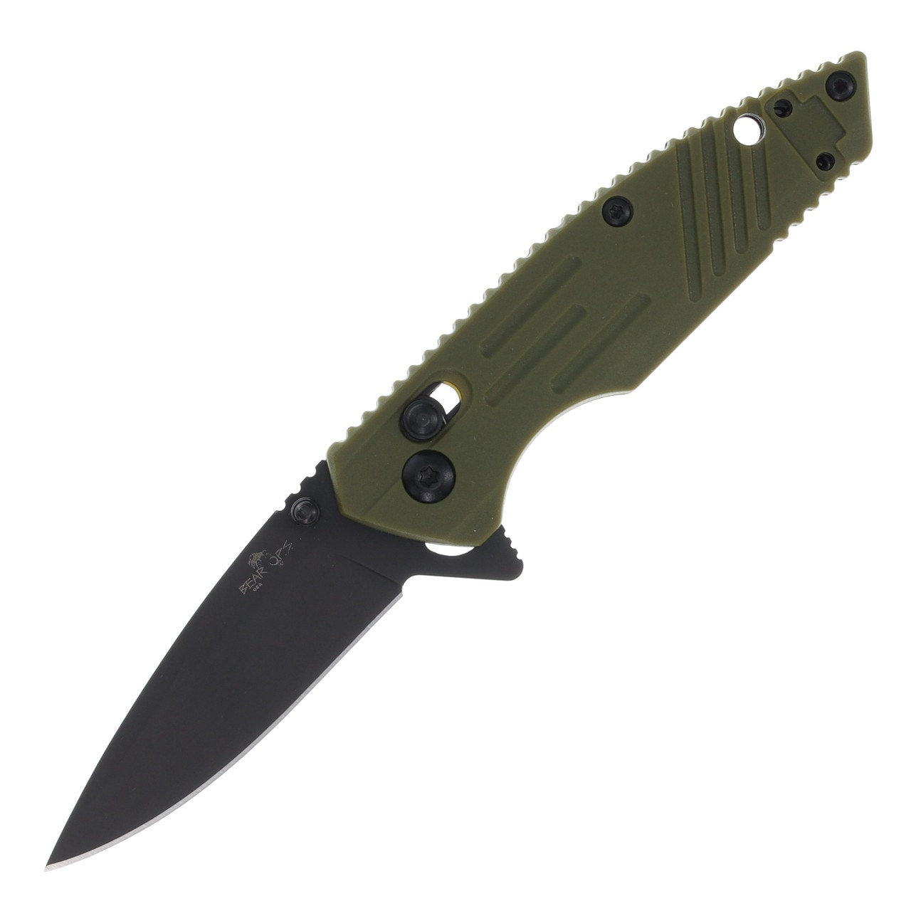 Bear & Son Cutlery ~ Bear OPS Mini Rancor IX Slide Lock Folding Knife ~ OD Green