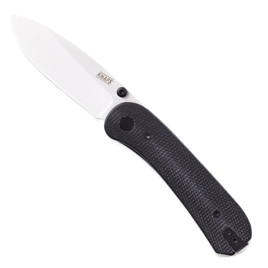 Knafs ~ Lander 1 - Contoured Black Micarta - 14C28N ~ EXTRA Blue Scales