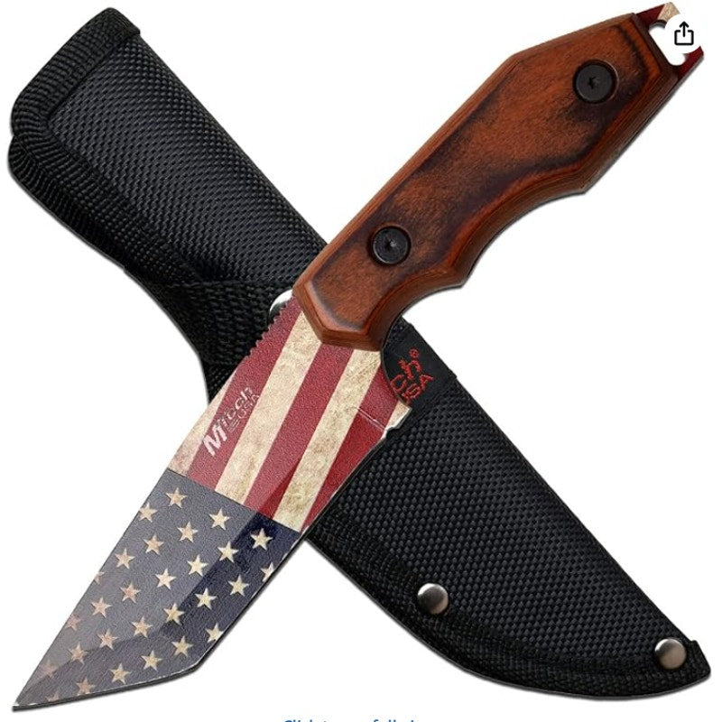 MTECH USA Fixed Blade Knife, Brown, 4.25 in