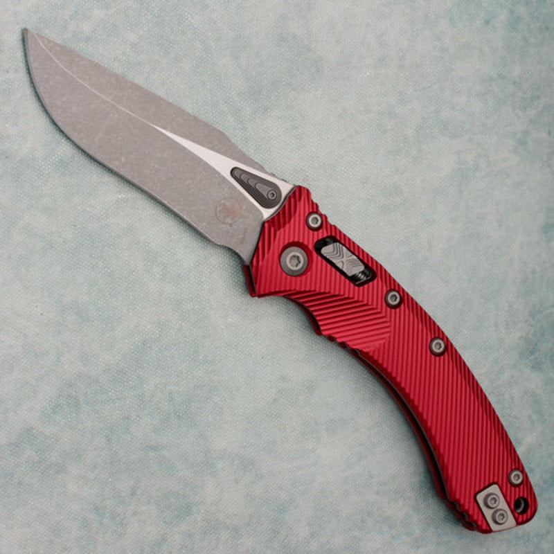 Microtech ~ Amphibian RAM-LOK S/E Fluted Merlot Aluminum ~ 137RL-10APFLMR