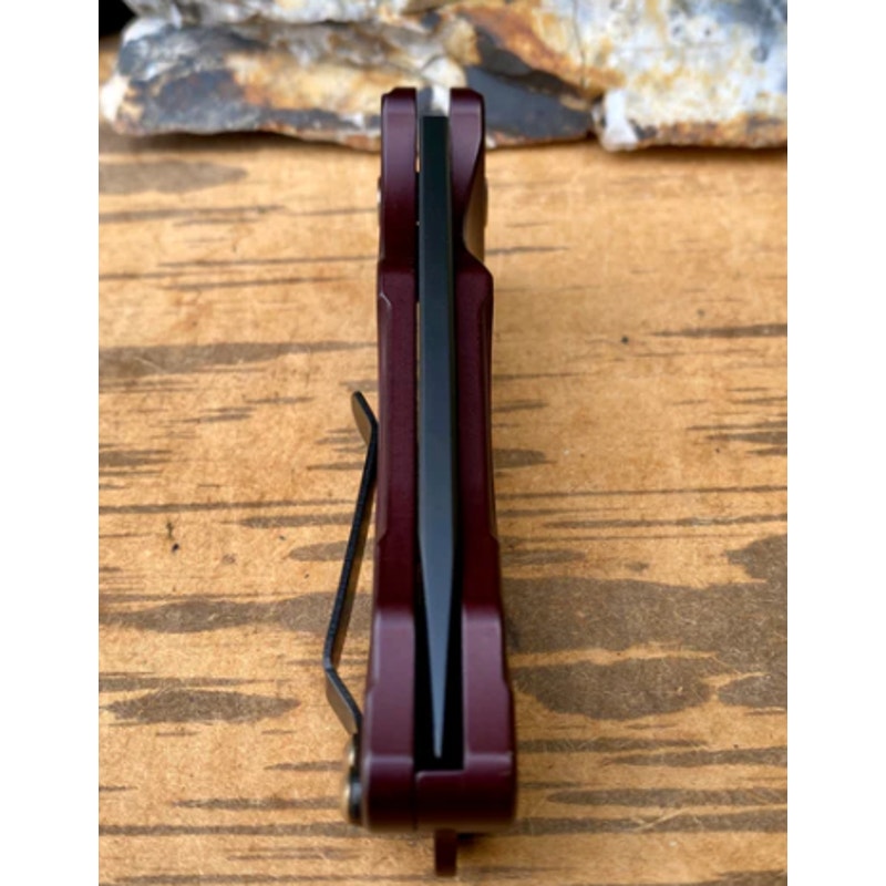 Medford ~ Smooth Criminal ~ Plunge Lock Flipper Knife ~ Red ~ (3" Black PVD)