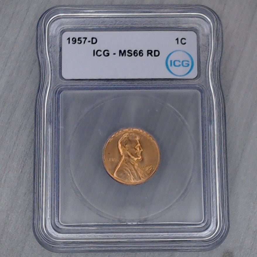 1957-D ~ Lincoln Wheat Cent ~ ICG MS66RD