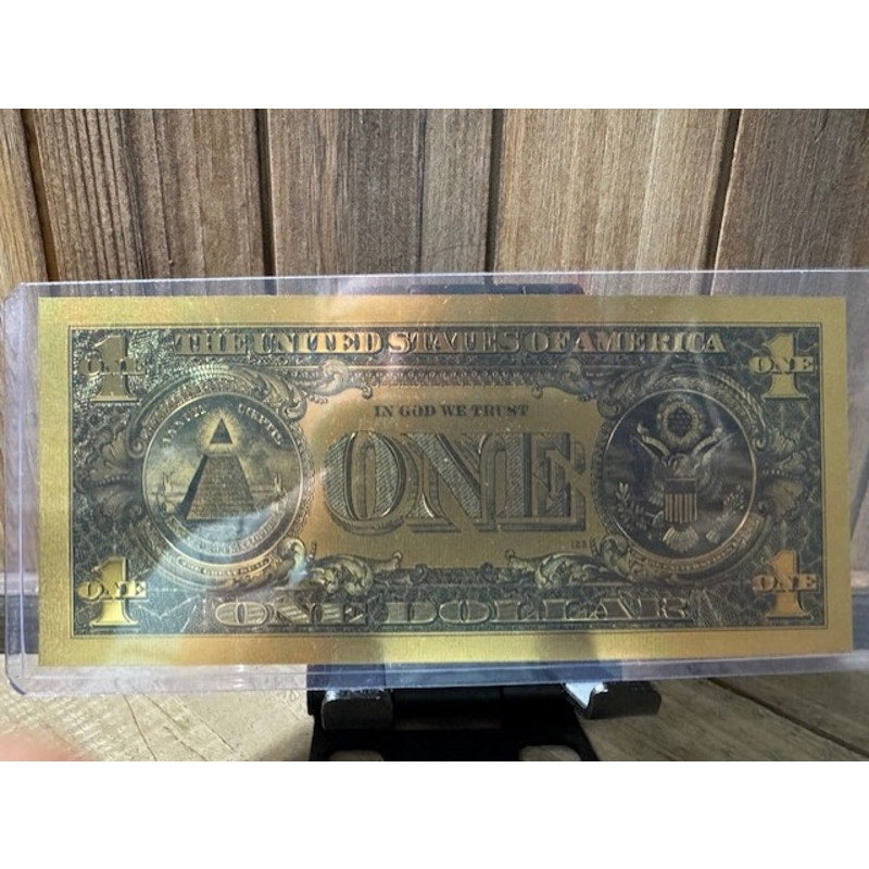 24K Gold Foil Note Collection ~ 2-$100.00, 1-$20.00, 1-$5.00, & 1-$1.00