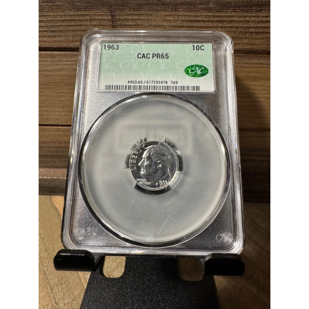 1963 Roosevelt Silver Dime ~ CAC PR65 Gem