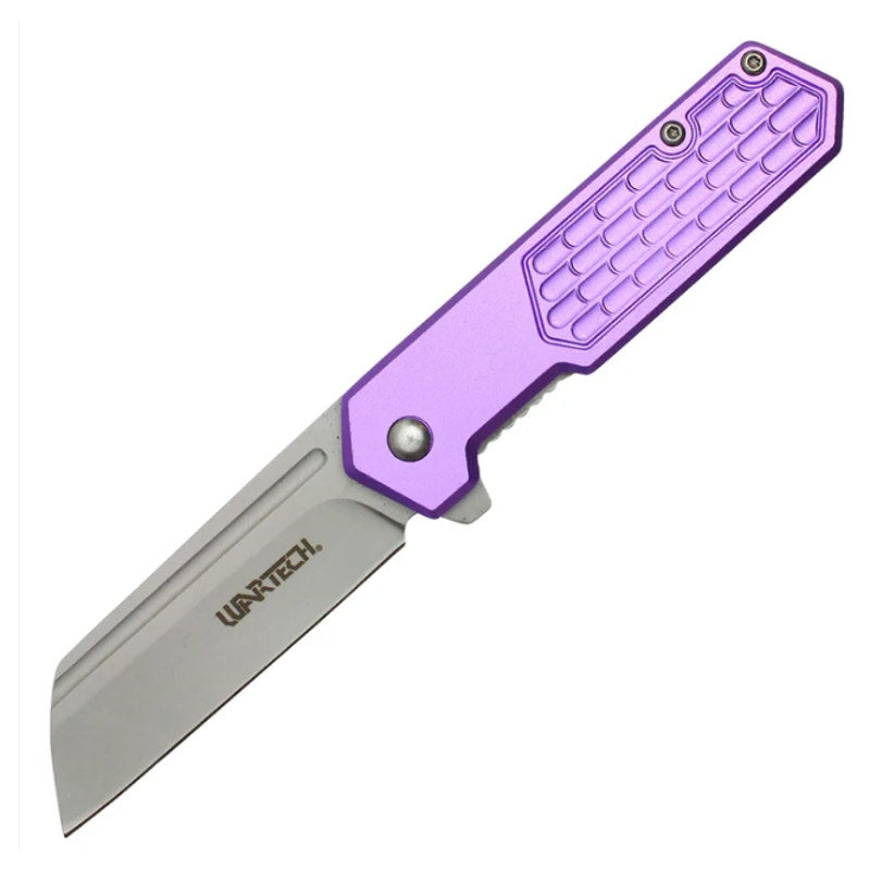 WarTech - 7" Purple Cleaver | Spring Assisted Pocket Knife